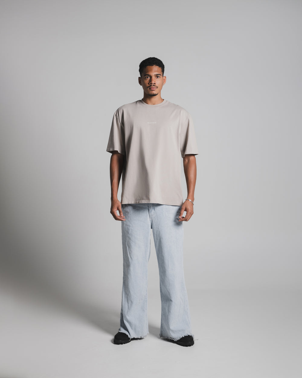 Stone Beige – Minimal Front Mark (White)