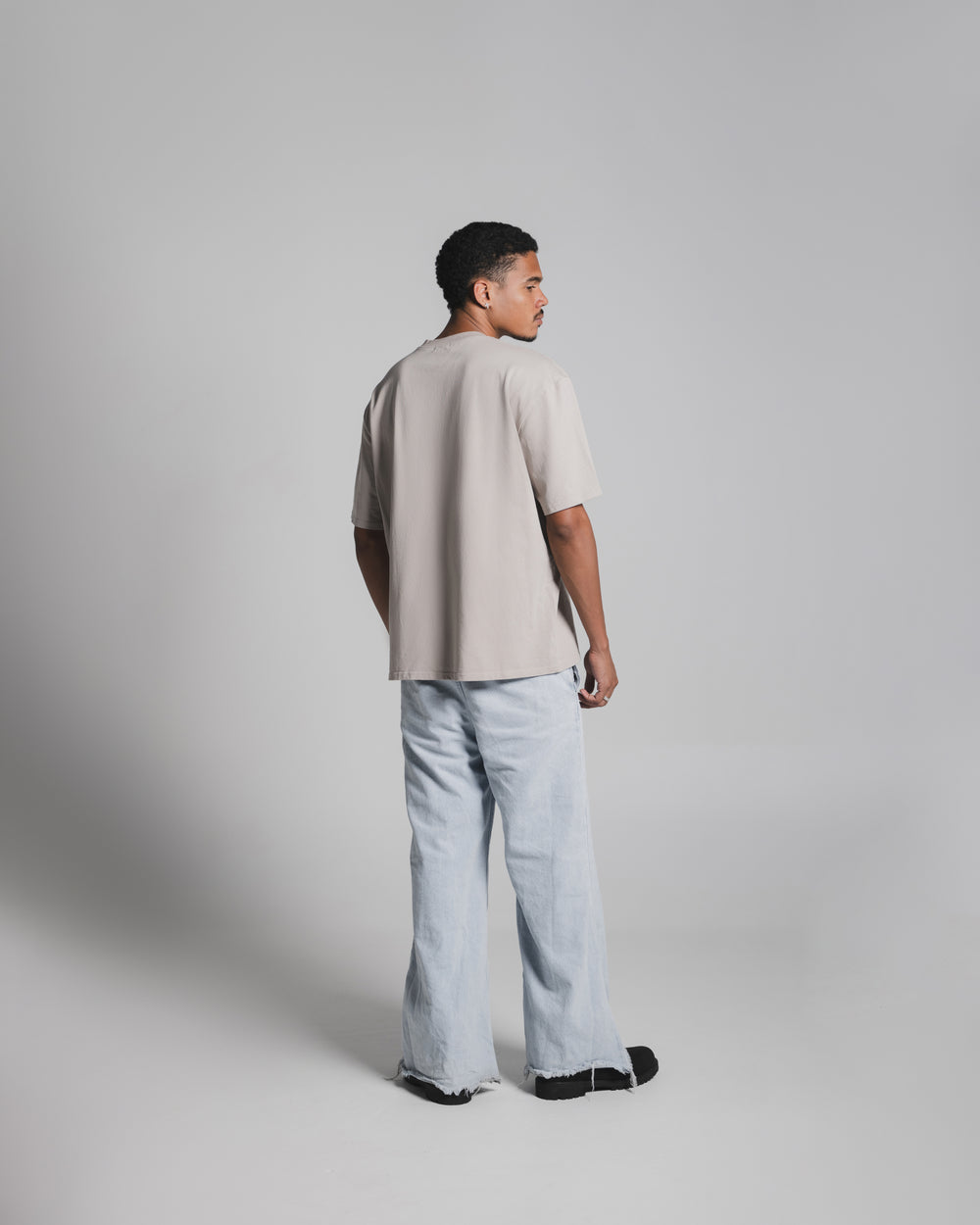 Stone Beige – Minimal Front Mark (White)