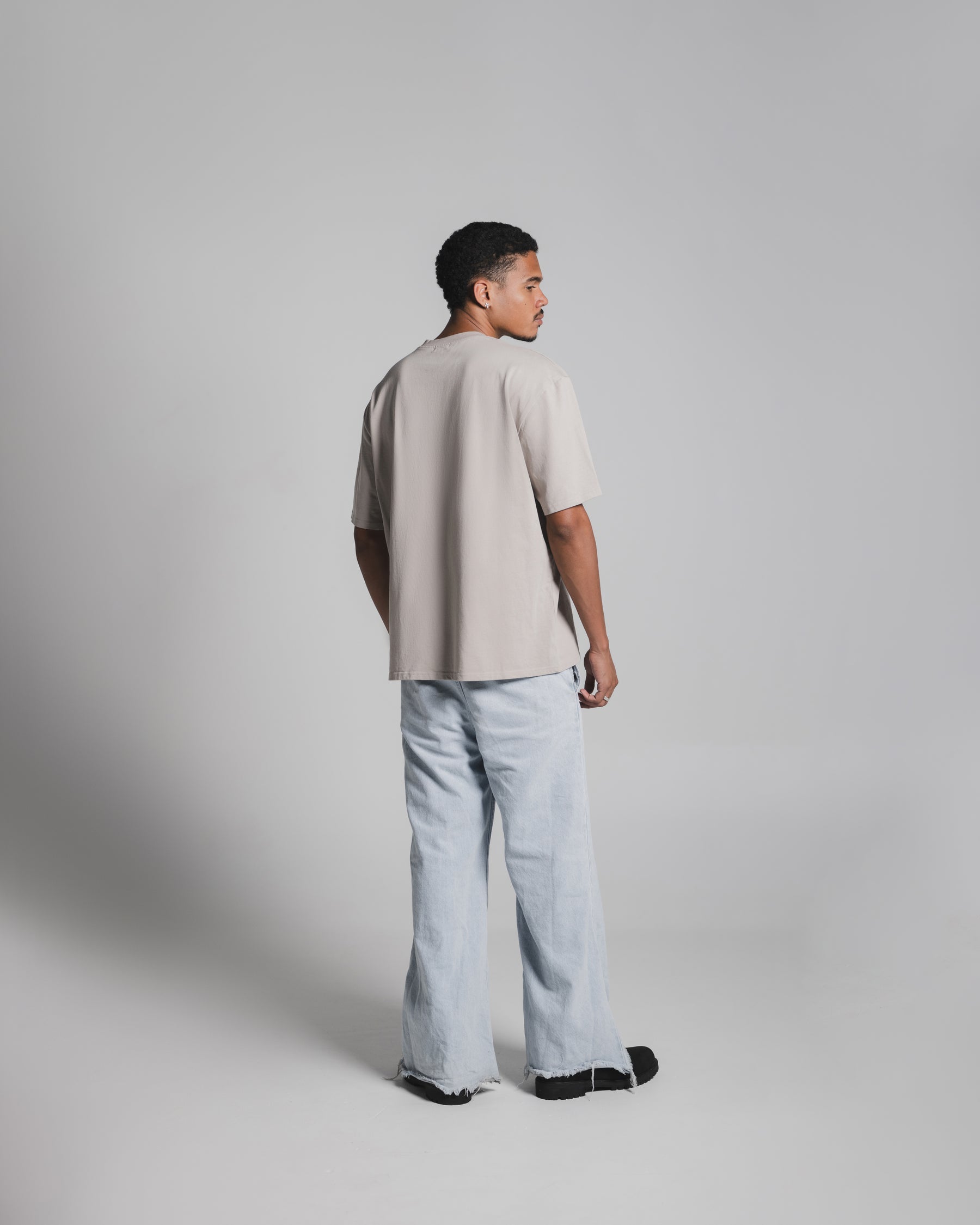 Stone Beige – Minimal Front Mark (White)