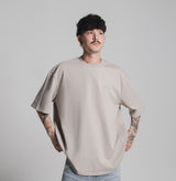 Stone Beige – Dual Statement Grey Logo