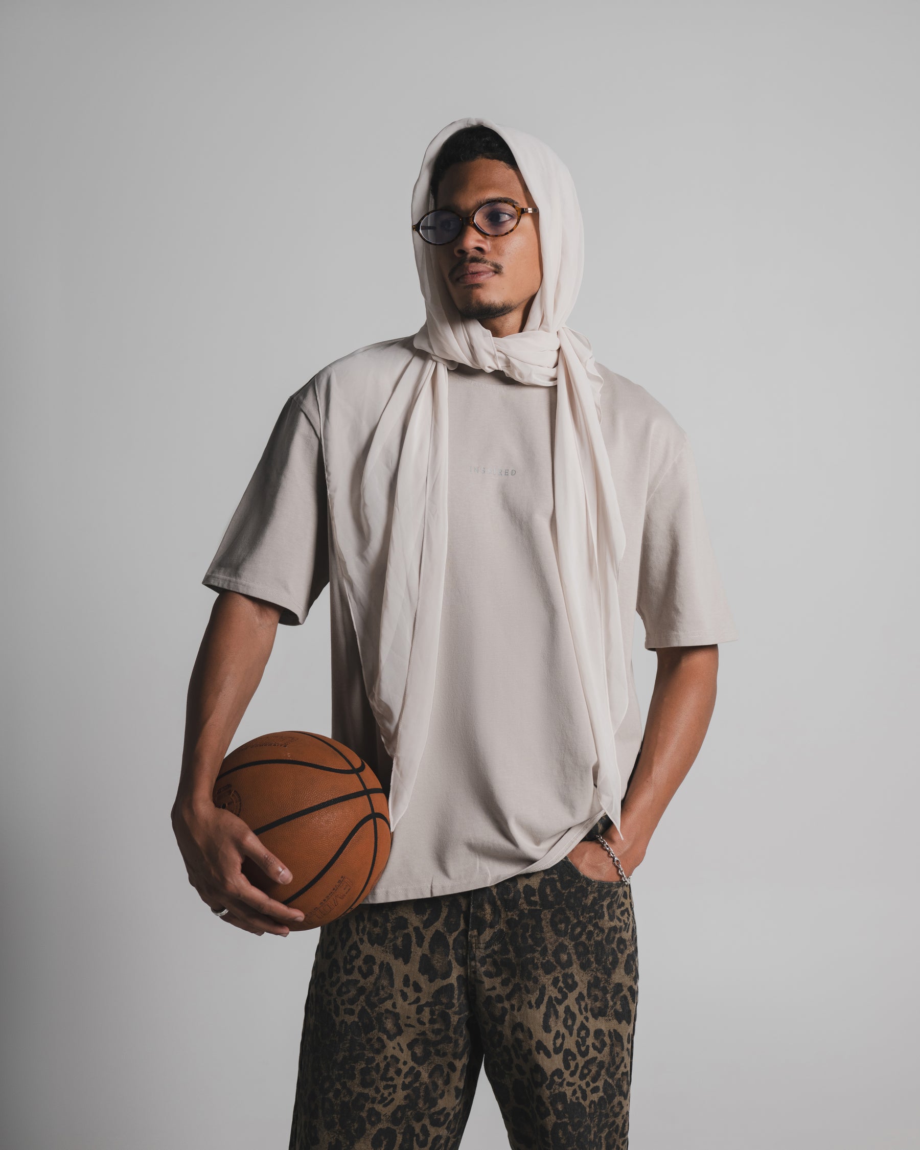 Stone Beige – Minimal Front Mark (Grey Logo)